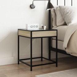 Table de chevet avec LED infini chêne sonoma 40x40x51 cm 627791627791