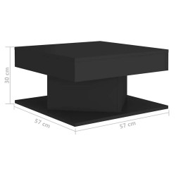 Table basse Noir 57x57x30 cm Bois d'ingénierie 627792627792