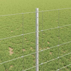 Clôture sauvage extérieure avec poteaux 25 x 1 m Argenté Maille 627795627795
