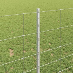 Clôture sauvage extérieure avec poteaux 25 x 1 m Argenté Maille 627796627796