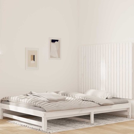 Tête de lit murale Blanc 127,5x3x90 cm Bois massif de pin 627802627802