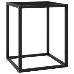 Table basse Noir avec verre noir 40x40x50 cm 627813627813