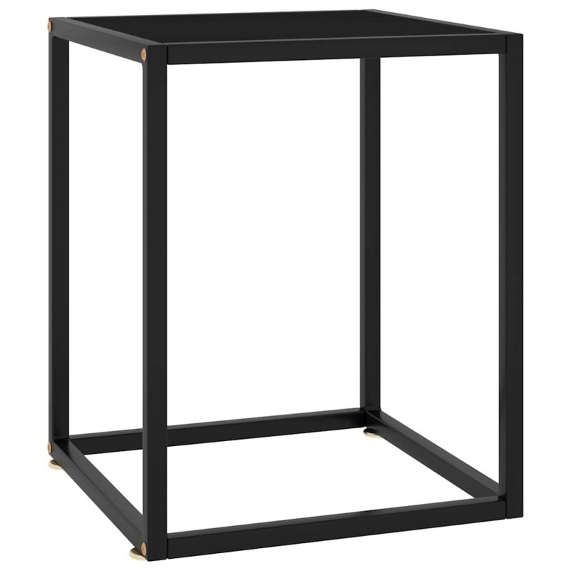 Table basse Noir avec verre noir 40x40x50 cm 627813627813