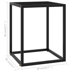 Table basse Noir avec verre noir 40x40x50 cm 627813627813
