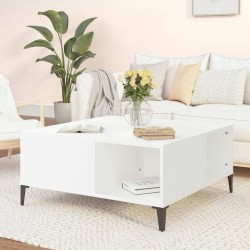 Table basse blanc 80x80x36,5 cm bois d'ingénierie 627814627814