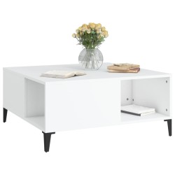 Table basse blanc 80x80x36,5 cm bois d'ingénierie 627814627814