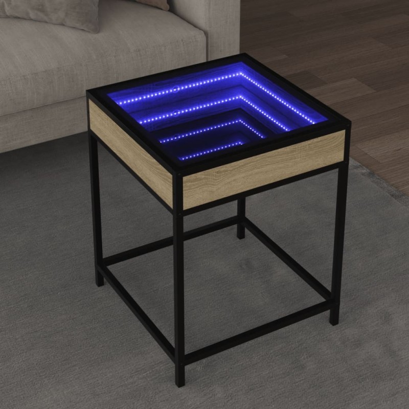 Table basse avec LED Infinity chêne sonoma 40x40x51 cm 627815627815