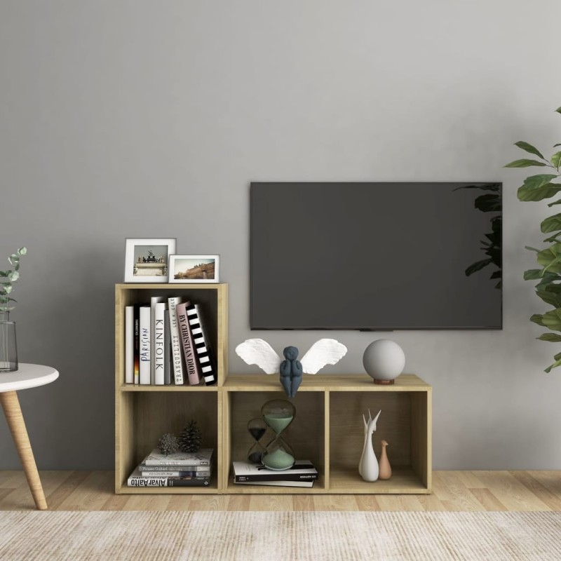 Meubles TV 2 pcs Chêne sonoma 72x35x36,5 cm Bois d'ingénierie 627816627816