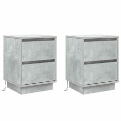 Cabinet de chevet 2 pcs Gris béton 39 x 34,5 x 50 cm 627823627823