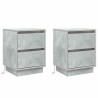 Cabinet de chevet 2 pcs Gris béton 39 x 34,5 x 50 cm 627823627823