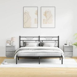 Cabinet de chevet 2 pcs Gris béton 39 x 34,5 x 50 cm 627823627823
