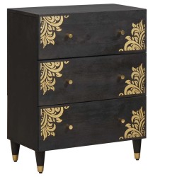 Buffet Noir 60 x 33 x 75 cm Bois de mangue massif 627827627827