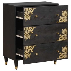 Buffet Noir 60 x 33 x 75 cm Bois de mangue massif 627827627827