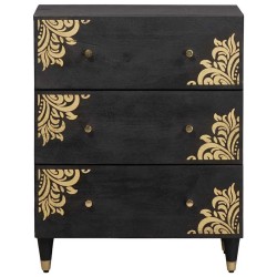 Buffet Noir 60 x 33 x 75 cm Bois de mangue massif 627827627827