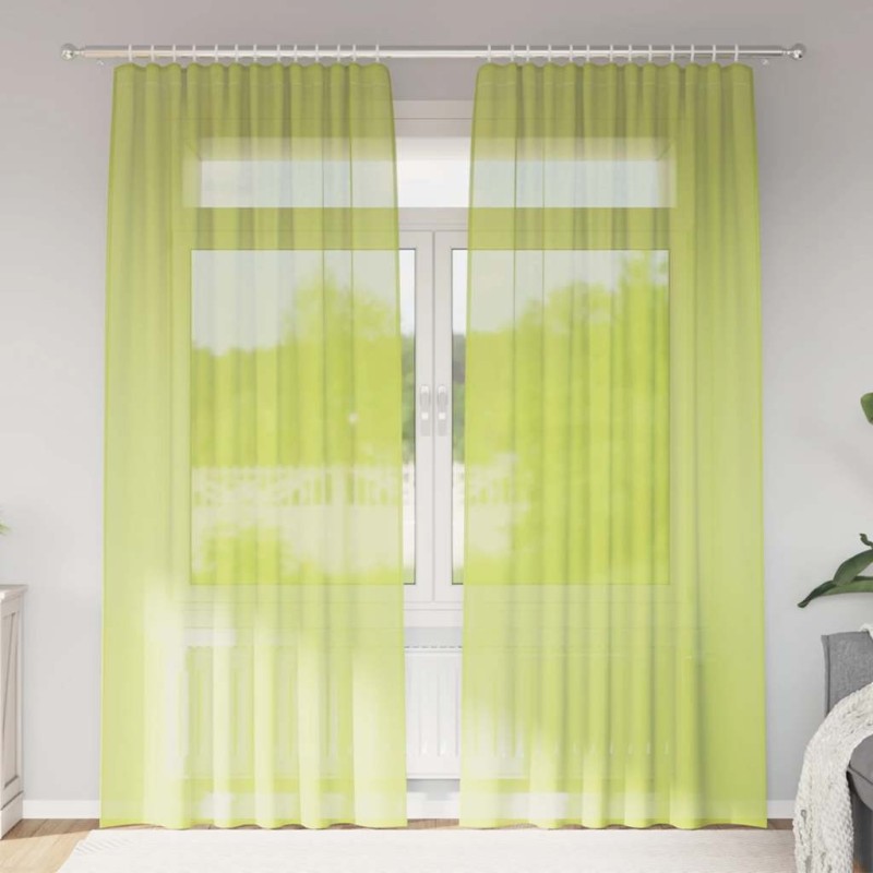 Rideaux en voile à œillets 2 pcs vert pomme 627828627828