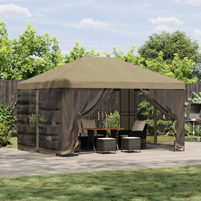 Abri de jardin avec parois 4 × 3 m Beige Polyester et Acier 627842627842