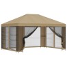 Abri de jardin avec parois 4 × 3 m Beige Polyester et Acier 627842627842