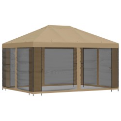 Abri de jardin avec parois 4 × 3 m Beige Polyester et Acier 627842627842