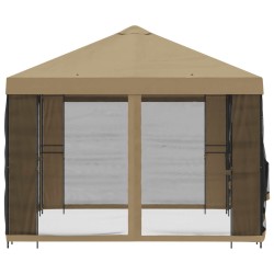 Abri de jardin avec parois 4 × 3 m Beige Polyester et Acier 627842627842