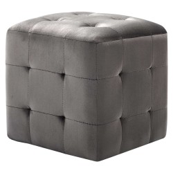 2 pcs Tables de chevet Gris 30x30x30 cm Tissu velours 627844627844