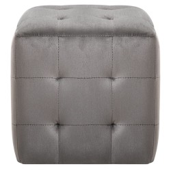 2 pcs Tables de chevet Gris 30x30x30 cm Tissu velours 627844627844