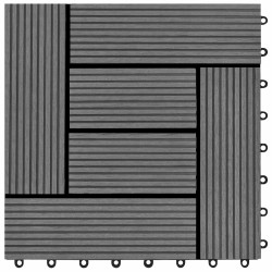 Carreau de terrasse 22 pcs Gris 30 x 30 cm WPC 627847627847