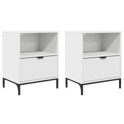 Cabinet de chevet 2 pcs Blanc 49 x 36 x 61 cm Bois d'ingénierie 627848627848