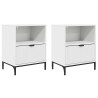 Cabinet de chevet 2 pcs Blanc 49 x 36 x 61 cm Bois d'ingénierie 627848627848