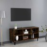 Meuble TV avec pieds en métal Chêne fumé 103,5x30x50 cm 627858627858