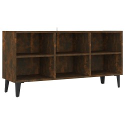 Meuble TV avec pieds en métal Chêne fumé 103,5x30x50 cm 627858627858