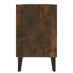Meuble TV avec pieds en métal Chêne fumé 103,5x30x50 cm 627858627858