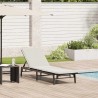 Chaise longue avec coussin en rotin synthétique noir 627859627859