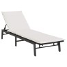 Chaise longue avec coussin en rotin synthétique noir 627859627859