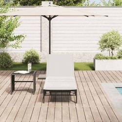 Chaise longue avec coussin en rotin synthétique noir 627859627859