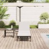 Chaise longue avec coussin en rotin synthétique noir 627859627859