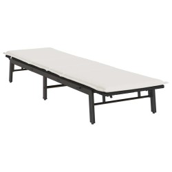Chaise longue avec coussin en rotin synthétique noir 627859627859