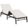 Chaise longue avec coussin en rotin synthétique noir 627859627859