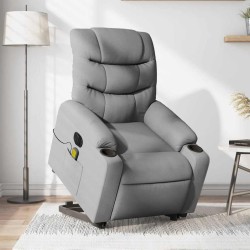 Fauteuil inclinable de massage électrique Gris clair Tissu 627870627870