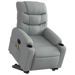 Fauteuil inclinable de massage électrique Gris clair Tissu 627870627870