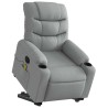 Fauteuil inclinable de massage électrique Gris clair Tissu 627870627870