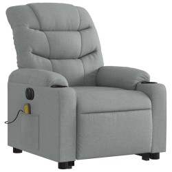 Fauteuil inclinable de massage électrique Gris clair Tissu 627870627870