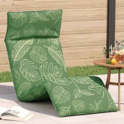 Transat pliant en tissu Oxford motif feuilles 175 x 54 x 8,5 cm 627871627871