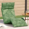 Transat pliant en tissu Oxford motif feuilles 175 x 54 x 8,5 cm 627871627871