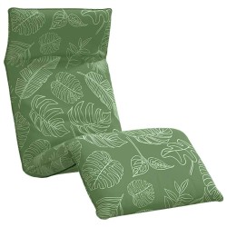 Transat pliant en tissu Oxford motif feuilles 175 x 54 x 8,5 cm 627871627871