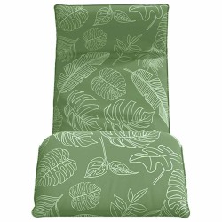 Transat pliant en tissu Oxford motif feuilles 175 x 54 x 8,5 cm 627871627871