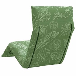 Transat pliant en tissu Oxford motif feuilles 175 x 54 x 8,5 cm 627871627871