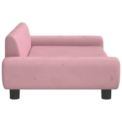 Lit pour chien rose 100x54x33 cm velours 627877627877
