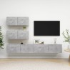 Ensemble de meubles TV 4 pcs Gris béton Bois d'ingénierie 627886627886