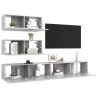 Ensemble de meubles TV 4 pcs Gris béton Bois d'ingénierie 627886627886