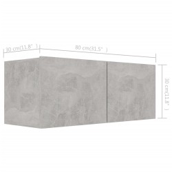 Ensemble de meubles TV 4 pcs Gris béton Bois d'ingénierie 627886627886